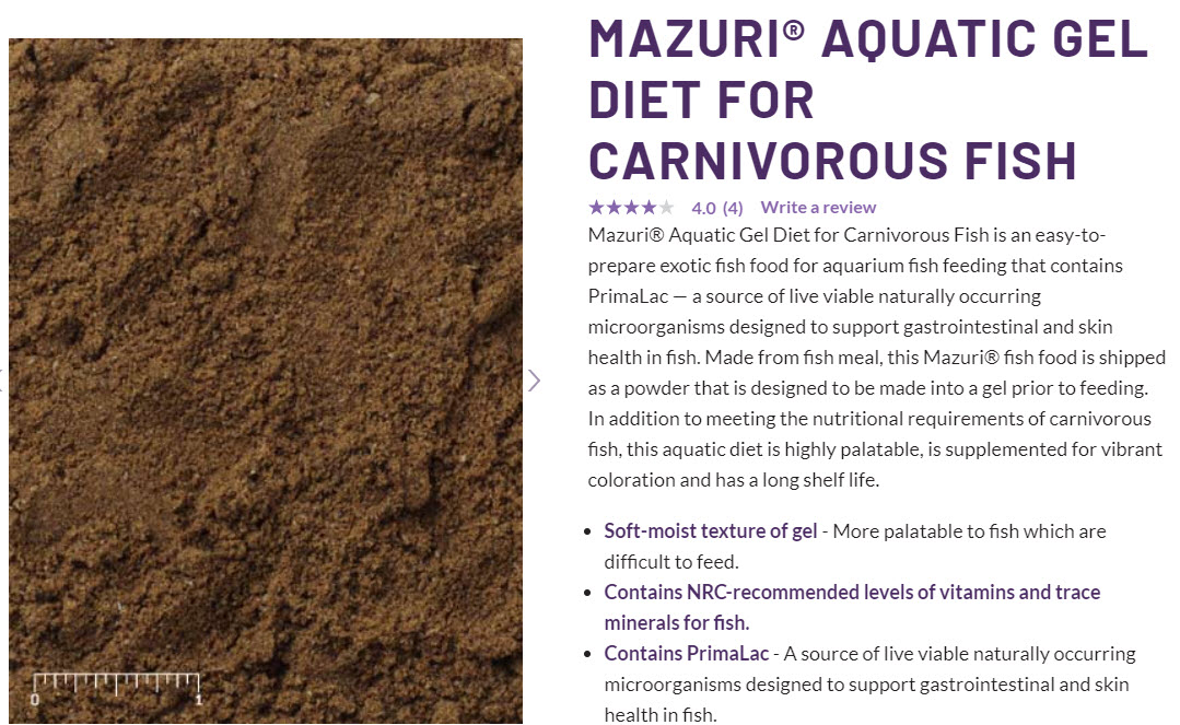 Mazuri Carnivorous Fish Food